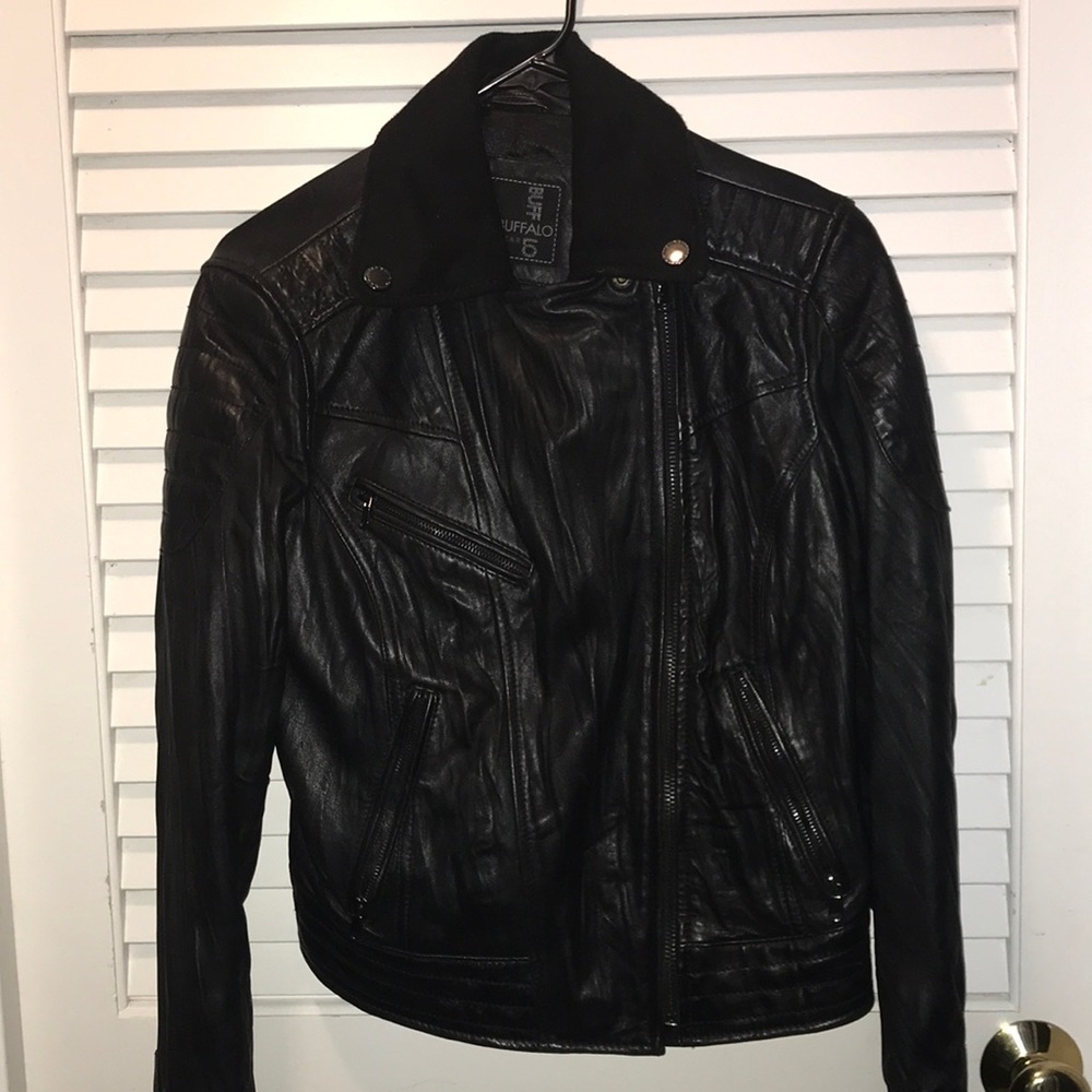 Genuine leather moto jacket